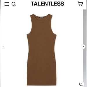 NWT TALENTLESS RIB HIGH-NECK CONTOUR DRESS - Cinnamon
